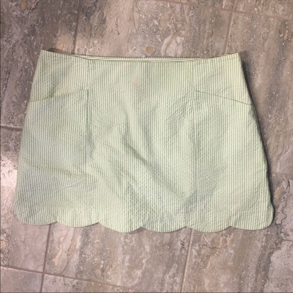 Lilly Pulitzer Green Seersucker Skirt - Picture 1 of 3